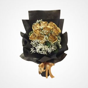 Buket Bunga Mawar Gold