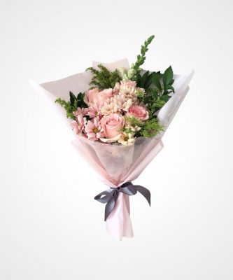 Buket Bunga Mawar Pink